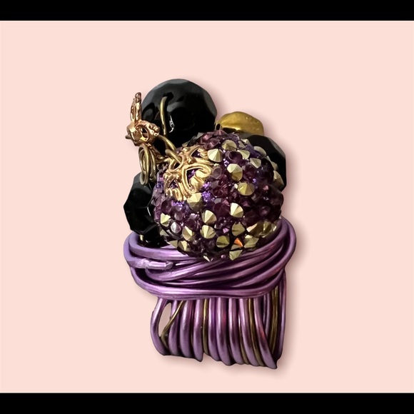 ROYALTY CRYSTAL METALING AGATE RING - Picture 3 of 6